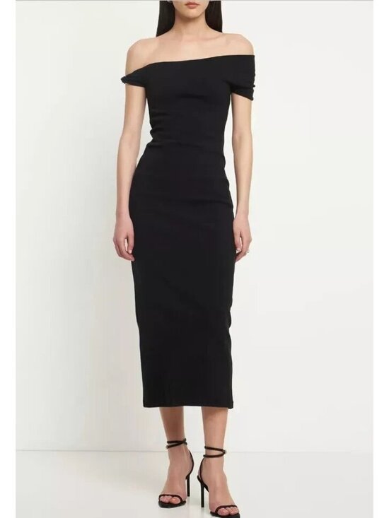 Third Form Dresses & Skirts - Third Form Women's intertwined Off-Shoulder Dress Black Thick Ribb Size US 6 NEW